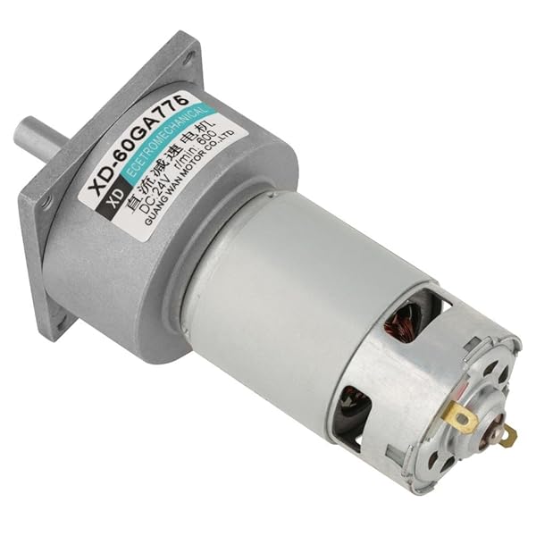 Hilitand DC12V/24V 35W Mini Gear Motor - Adjustable Speed, Metal, CW/CCW, 600RPM for DIY Projects - View 6 of 10