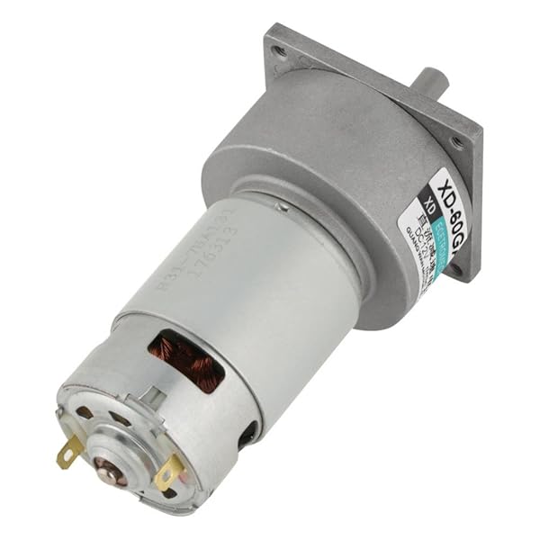 Hilitand DC12V/24V 35W Mini Gear Motor - Adjustable Speed, Metal, CW/CCW, 600RPM for DIY Projects - View 8 of 10