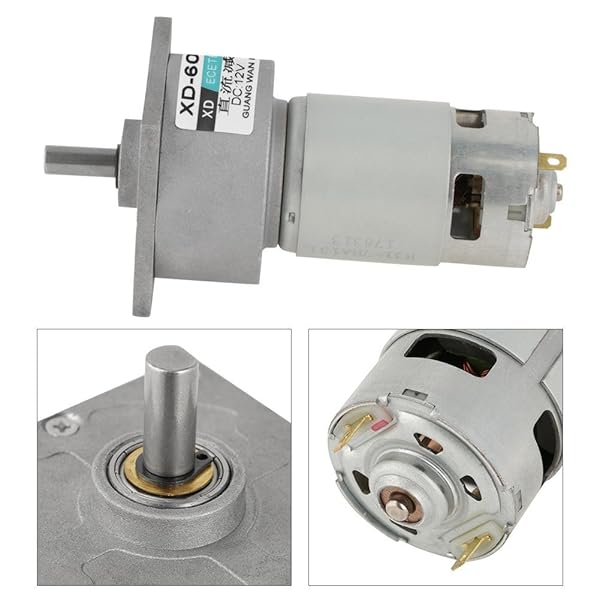 Hilitand DC12V/24V 35W Mini Gear Motor - Adjustable Speed, Metal, CW/CCW, 600RPM for DIY Projects - View 9 of 10