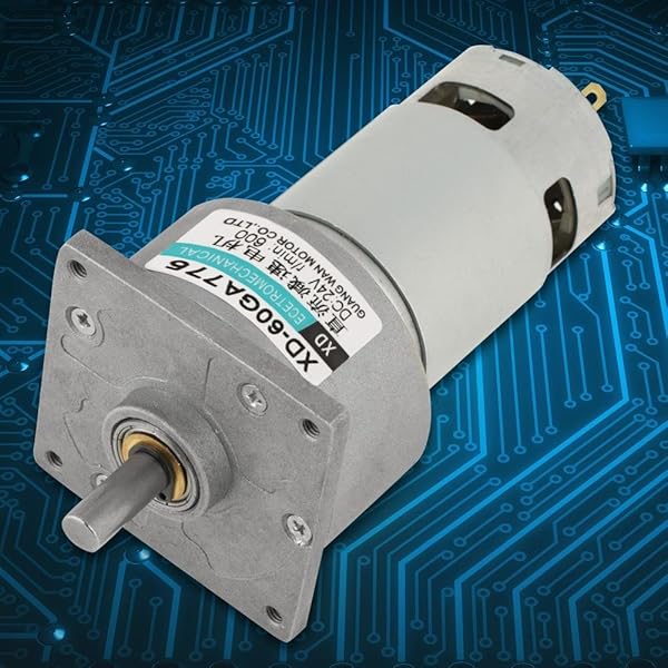 Hilitand DC12V/24V 35W Mini Gear Motor - Adjustable Speed, Metal, CW/CCW, 600RPM for DIY Projects - View 10 of 10