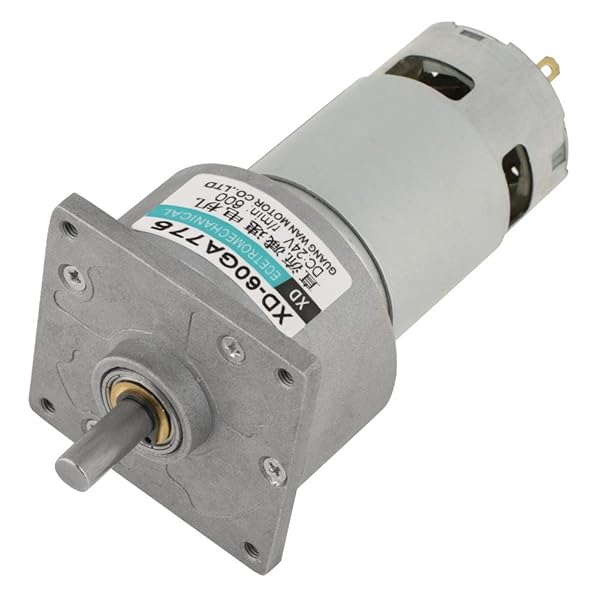 Hilitand DC12V/24V 35W Mini Gear Motor - Adjustable Speed, Metal, CW/CCW, 600RPM for DIY Projects - View 2 of 10