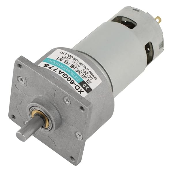 24V Mini DC Gear Motor 35W - Adjustable Speed, Metal, 200RPM CW/CCW for Robotics & DIY Projects