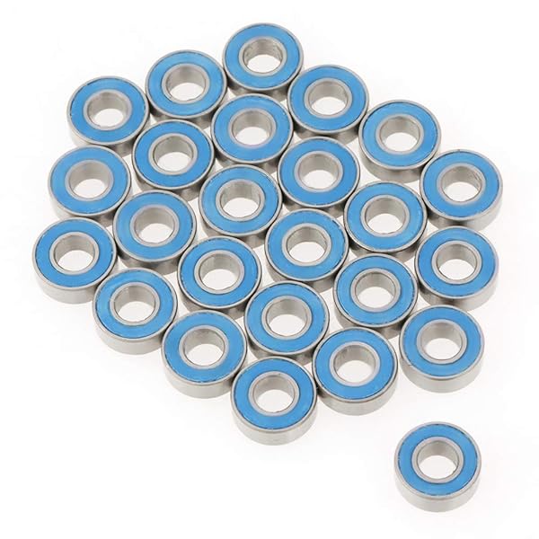 25 PCS MR115-2RS Blue Rubber Sealed Ball Bearings 5x11x4 mm - High-Quality Metal Bearings Set