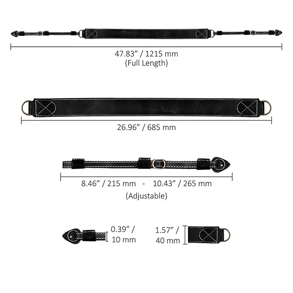 MegaGear Buy MegaGear SLR/DSLR Sierra Series Genuine Leather Camera Strap - Black for Comfort & Style - View 5 of 10