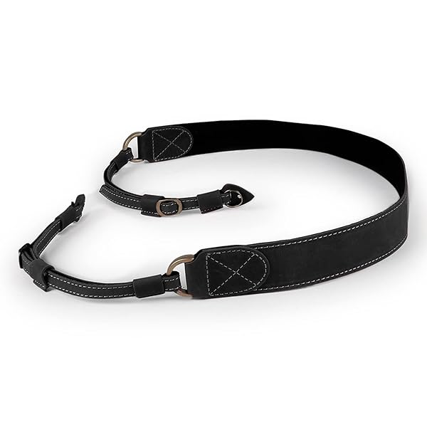 MegaGear Buy MegaGear SLR/DSLR Sierra Series Genuine Leather Camera Strap - Black for Comfort & Style - View 7 of 10