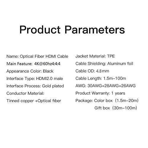 Jeirdus Jeirdus 20ft HDMI Fiber Optic Cable - 18Gbps 4K60Hz, Micro & Standard Connectors, Easy Routing - View 5 of 8