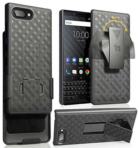 BlackBerry KEY2 Case with Clip & Kickstand Holster - Nakedcellphone Rotating Belt Combo