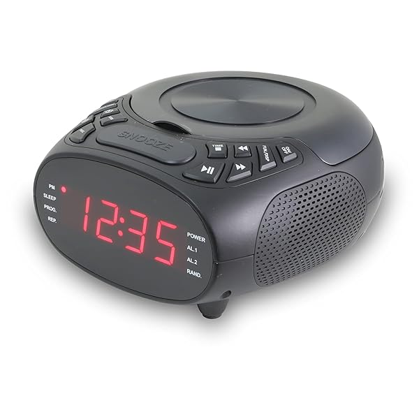 GPX GPX Dual Alarm CD Clock Radio Top Load FM Black CC318B for Reliable Wake Up and Music Enjoyment