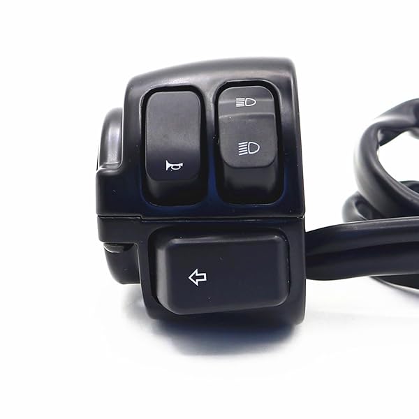 ESUBOSHI 1'' Handlebar Control Switch Kit with Wiring Harness for Harley Dyna & Softail XL883 - Black ESUBOSHI - View 3 of 9