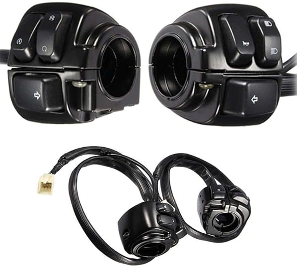 ESUBOSHI 1'' Handlebar Control Switch Kit with Wiring Harness for Harley Dyna & Softail XL883 - Black ESUBOSHI
