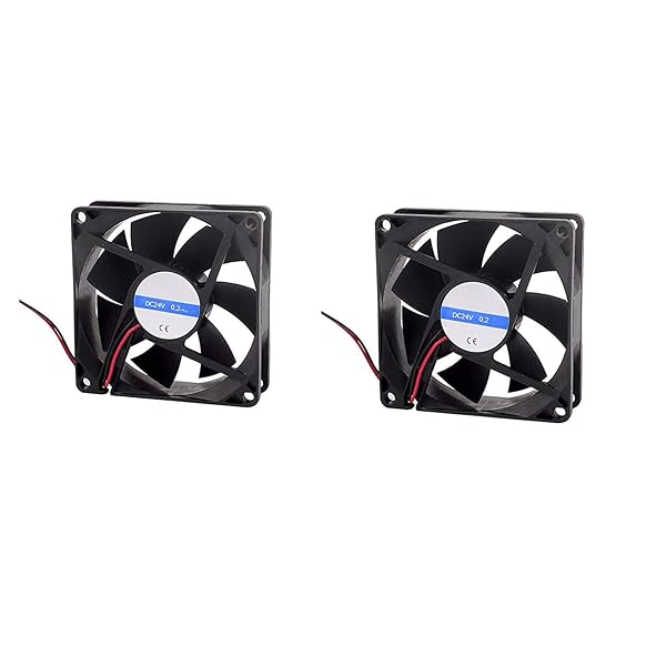 LDEXIN LDEXIN 2pcs 90mm Computer Cooling Fan for Cases 2 Pin DC 24V 0.2A Black High Performance - View 3 of 5