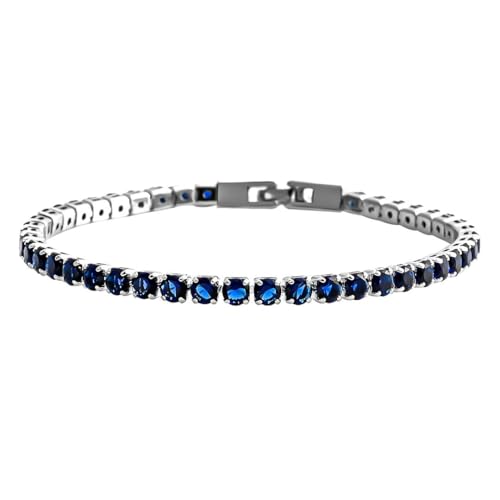 SHOP LC DELIVERING JOY Shop LC Blue Cubic Zirconia Tennis Bracelet - Stackable Wedding Jewelry & Perfect Christmas Gifts for Women