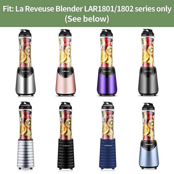 La Reveuse La Reveuse 18 oz BPA Free Portable Sports Bottle with Travel Lid Compatible with 300w Blender - View 2 of 6