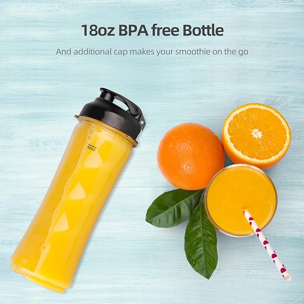 La Reveuse La Reveuse 18 oz BPA Free Portable Sports Bottle with Travel Lid Compatible with 300w Blender - View 3 of 6