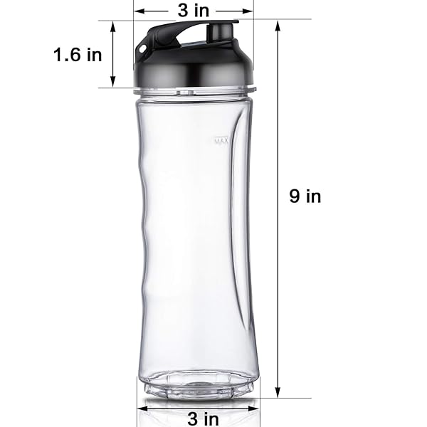 La Reveuse La Reveuse 18 oz BPA Free Portable Sports Bottle with Travel Lid Compatible with 300w Blender - View 4 of 6
