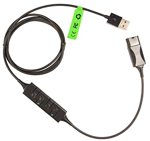 WirelessFinest Quick Disconnect QD to USB Adapter for Plantronics Headsets - Mute & Volume Control for Computers & VOIP