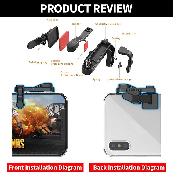 IFYOO IFYOO Z108 Mobile Gaming Controller: Enhance PUBG, Fortnite & COD Mobile with Sensitive L1R1 Triggers for Android & iPhone - View 8 of 8