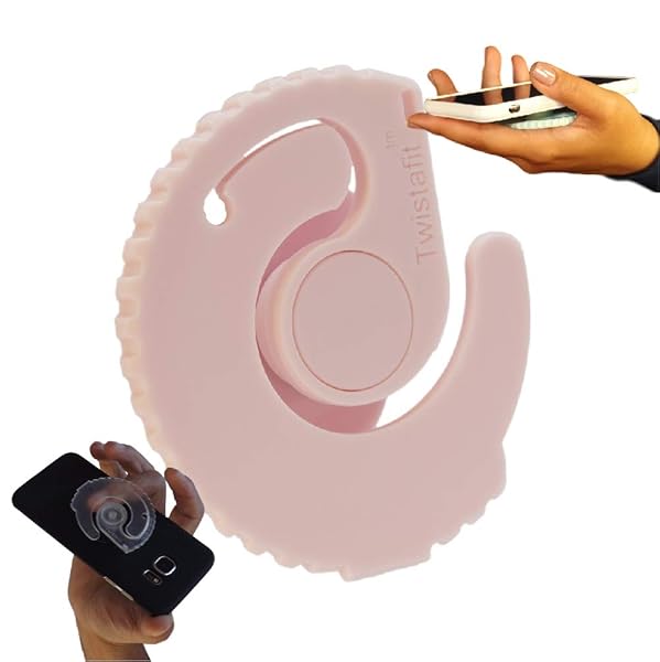 TF Twistafit Flexy Grips Smooth Solid Phone Grip in Light Pink for Secure and Comfortable Hold - View 2 of 4