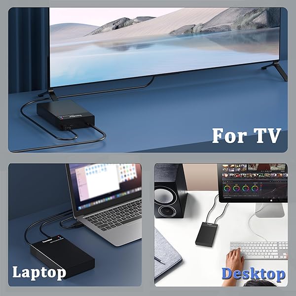 Tccmebius Tccmebius USB 3.0 External Hard Drive Enclosure for 2.5/3.5 Inch HDD/SSD - 16TB, UASP, Tool-Free Setup - View 5 of 9