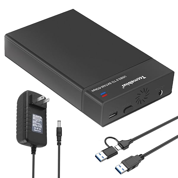 Tccmebius Tccmebius USB 3.0 External Hard Drive Enclosure for 2.5/3.5 Inch HDD/SSD - 16TB, UASP, Tool-Free Setup - View 2 of 9