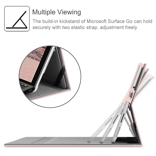 FINTIE Fintie Case for Microsoft Surface Go 2 2020 Release Multiple Angle Viewing Portfolio Business Cover Rose Gold - View 4 of 10