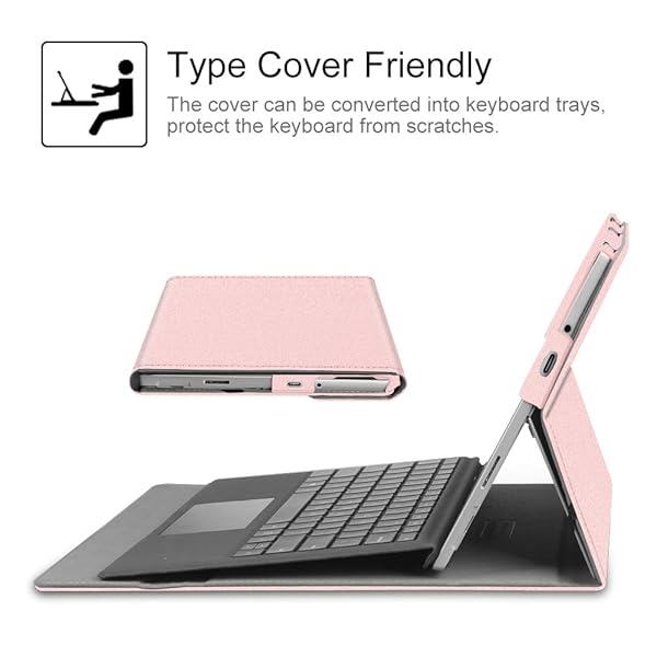 FINTIE Fintie Case for Microsoft Surface Go 2 2020 Release Multiple Angle Viewing Portfolio Business Cover Rose Gold - View 6 of 10
