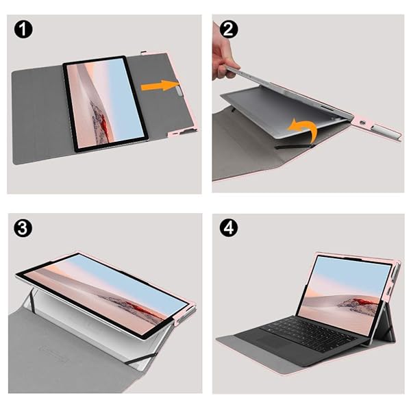 FINTIE Fintie Case for Microsoft Surface Go 2 2020 Release Multiple Angle Viewing Portfolio Business Cover Rose Gold - View 7 of 10