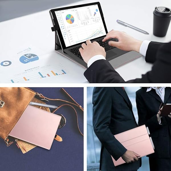FINTIE Fintie Case for Microsoft Surface Go 2 2020 Release Multiple Angle Viewing Portfolio Business Cover Rose Gold - View 8 of 10