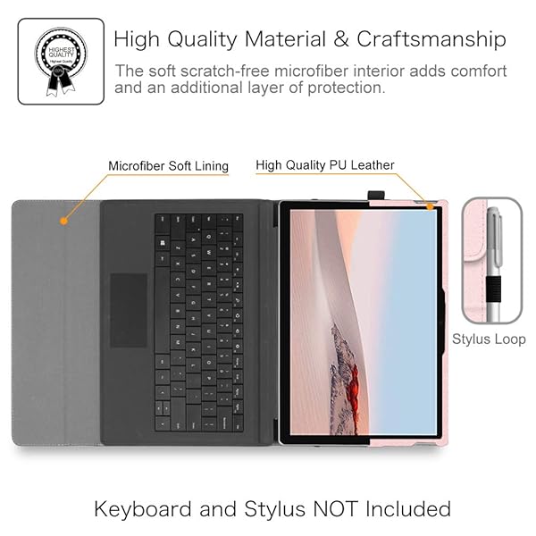 FINTIE Fintie Case for Microsoft Surface Go 2 2020 Release Multiple Angle Viewing Portfolio Business Cover Rose Gold - View 9 of 10