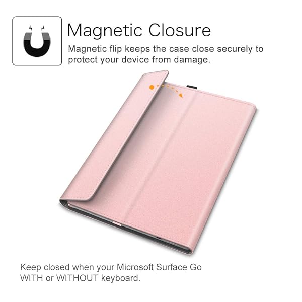 FINTIE Fintie Case for Microsoft Surface Go 2 2020 Release Multiple Angle Viewing Portfolio Business Cover Rose Gold - View 10 of 10