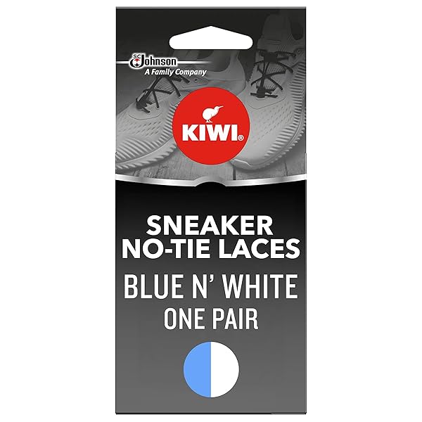 KIWI KIWI No-Tie Sneaker Laces - Blue & White, One Size Fits All, Easy Fit for All Shoes