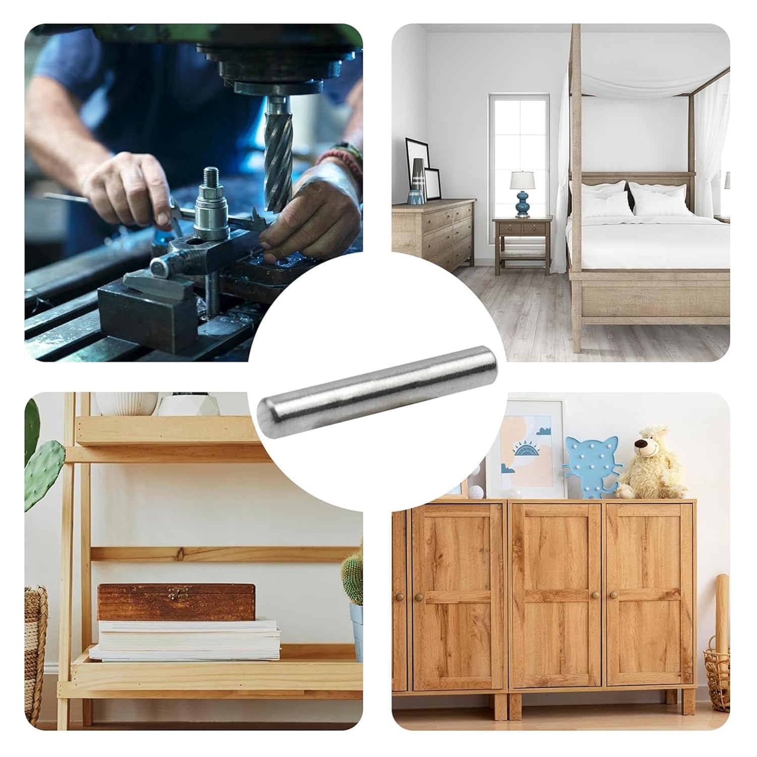 Antrader Antrader 50PCS Dowel Pins 304 Stainless Steel Cylindrical Pin Locating Support 3x40mm Durable and Reliable Fasteners - View 3 of 4