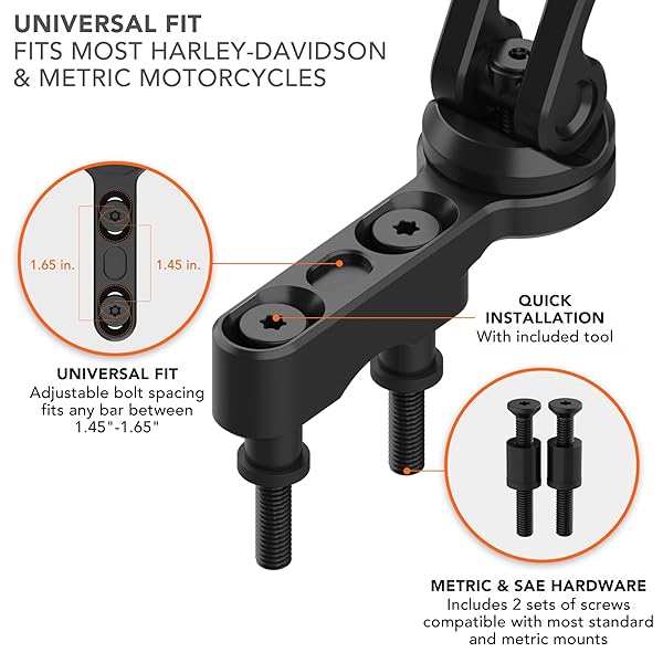Rokform ROKFORM Motorcycle Phone Mount: Secure Clutch Perch Mount for Harley with Quad Tab Lock & Magnet - Polished Aluminum - View 5 of 9