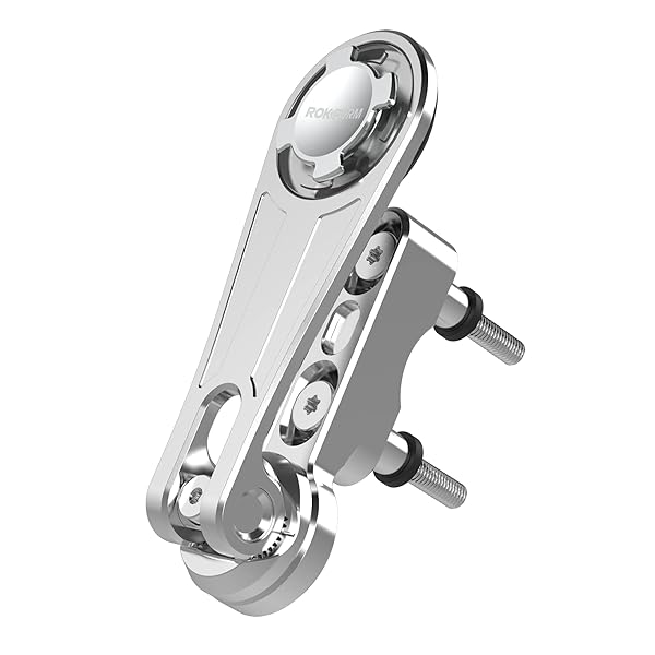 Rokform ROKFORM Motorcycle Phone Mount: Secure Clutch Perch Mount for Harley with Quad Tab Lock & Magnet - Polished Aluminum - View 2 of 9