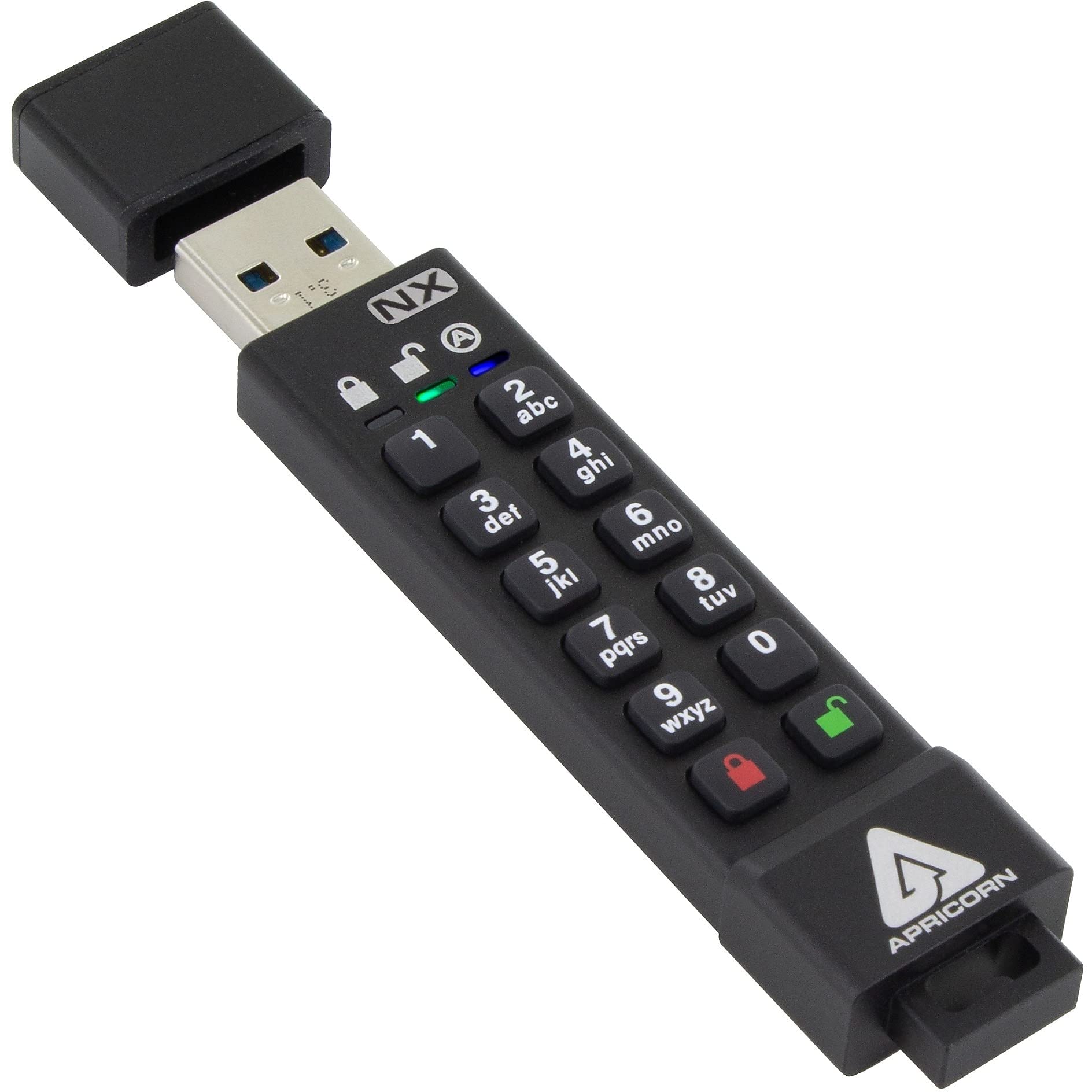 Apricorn 8GB Aegis Secure Key 3 NX: FIPS 140-2 Encrypted USB 3.0 Flash Drive for Ultimate Data Security
