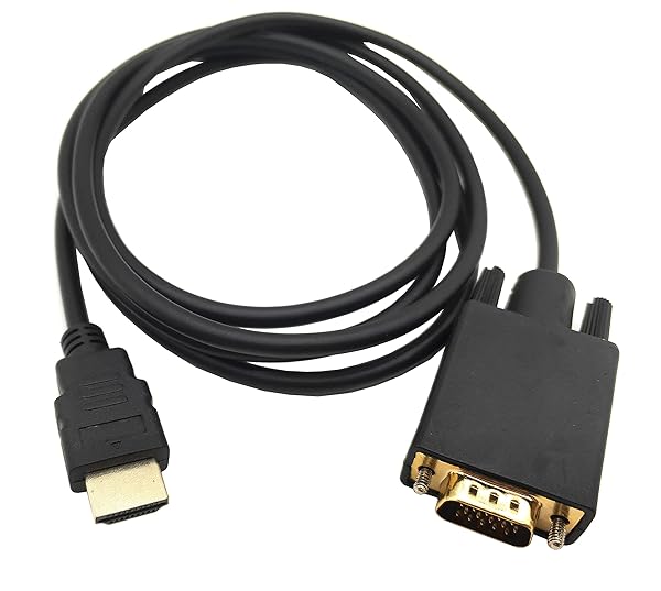 Halokny Haokiang 6ft HDMI to VGA Adapter Cable - 1080P Gold-Plated Converter for PC, Laptop, DVD, Projector & HDTV