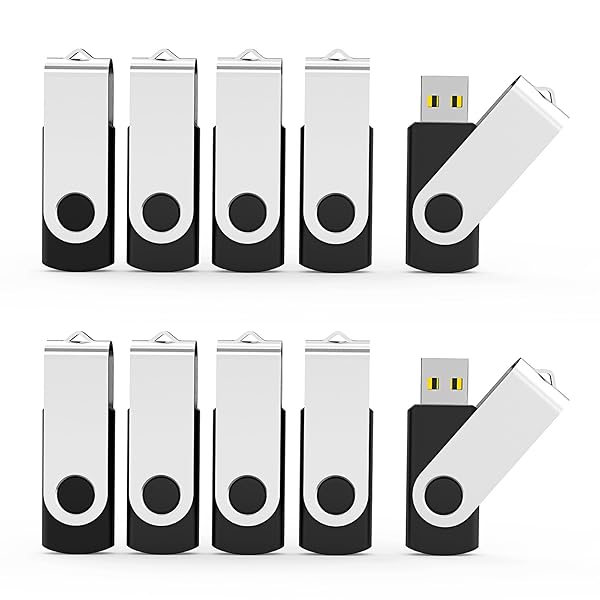 Aiibe Buy Aiibe 32GB USB Flash Drives - 10 Pack Bulk USB 2.0 Memory Sticks with Swivel Design - Fast Shipping!