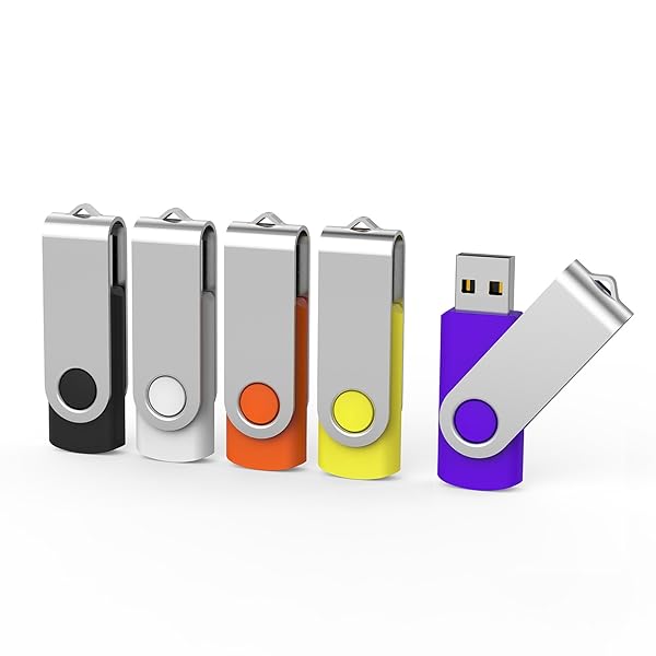 Aiibe Buy Aiibe 5 Pack 64GB USB Flash Drives - Swivel USB 2.0 Thumb Drives in 5 Colors
