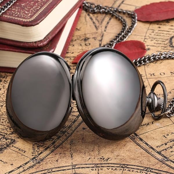 LYMFHCH LYMFHCH Classic Smooth Vintage Quartz Pocket Watch for Men and Women Perfect Gift for Christmas Graduation and Father's Day - View 6 of 7