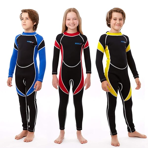 Scubadonkey Kids Wetsuit for Boys and Girls by Scubadonkey 2.5mm Neoprene UPF 50+ CPSC Safety Approved Blue Size 12