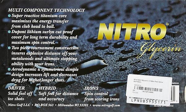Nitro Buy Nitro Golf Glycerin 15 Ball Pack - High Performance Nitro Golf Balls for Ultimate Distance & Control - View 3 of 5