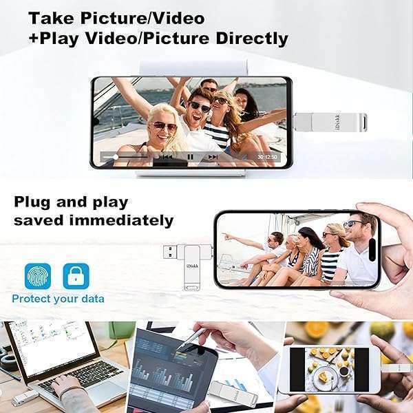 iDiskk iDiskk 256GB MFi Certified Flash Drive: Ultimate Photo Storage for iPhone, iPad & MacBook - View 8 of 9