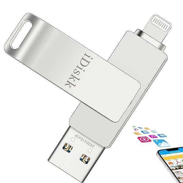 iDiskk iDiskk 256GB MFi Certified Flash Drive: Ultimate Photo Storage for iPhone, iPad & MacBook - View 2 of 9
