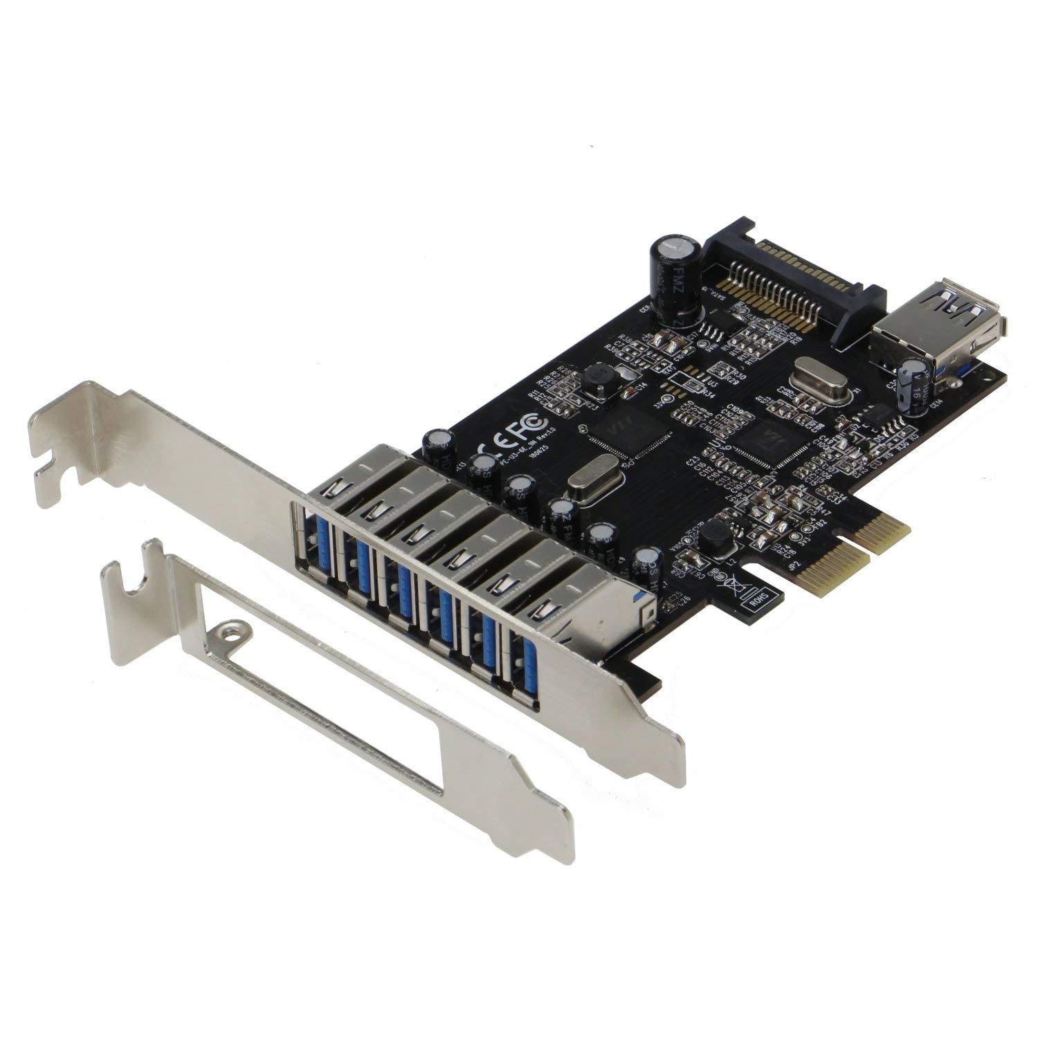 Sedna Sedna PCIE 7 Port USB 3.1 Gen I Adapter Card with 6 External and 1 Internal Ports Low Profile Bracket