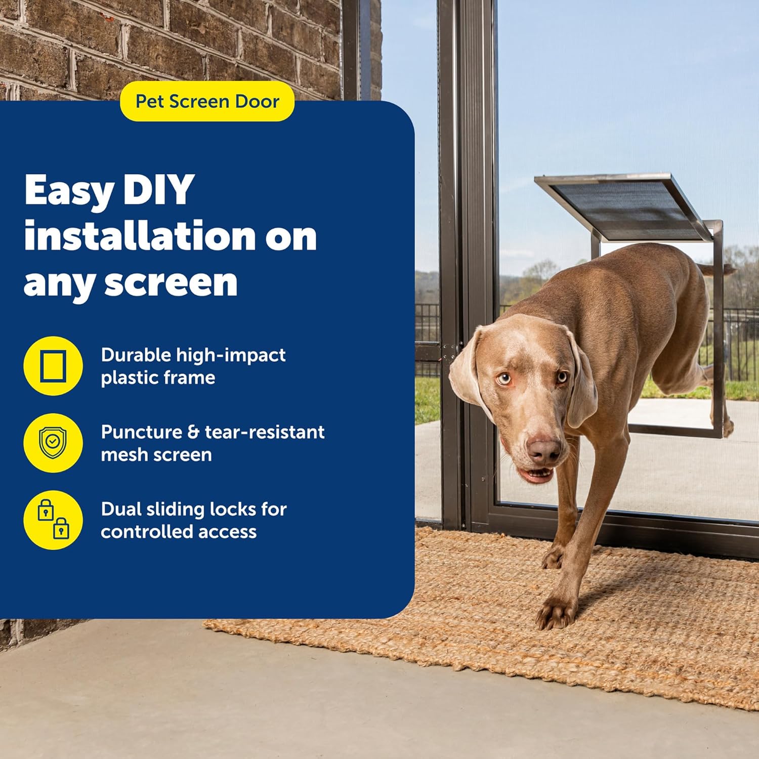 PetSafe PetSafe Dog Door for Screen Door Large for Dogs and Cats up to 100 lb Ideal for Screen Doors Window Screens and Porch Screens - View 4 of 9