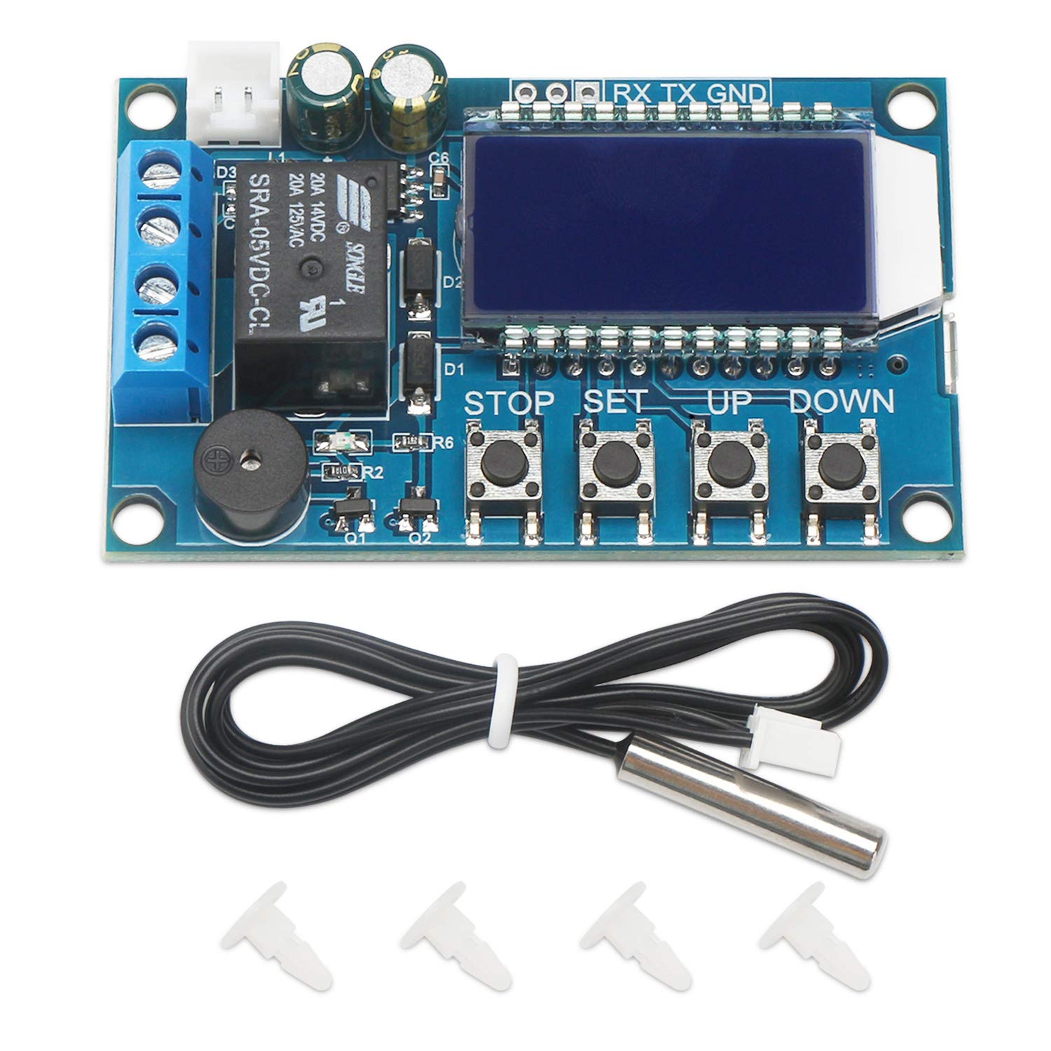 DROK DROK Electronic Thermostat Controller DC 6-30V Digital Temperature Control Board High Accuracy LCD Micro Temp Control Switch Module - View 4 of 7