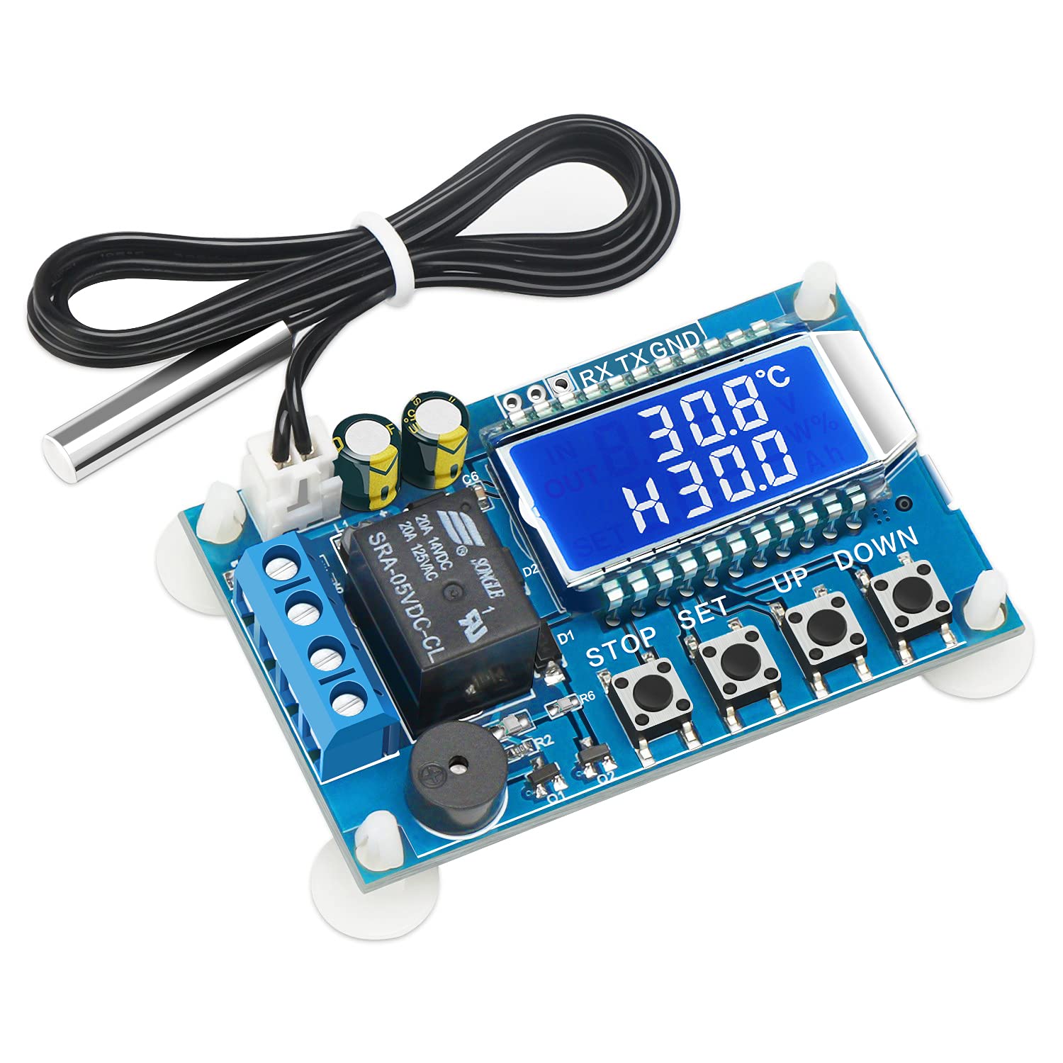 DROK DROK Electronic Thermostat Controller DC 6-30V Digital Temperature Control Board High Accuracy LCD Micro Temp Control Switch Module
