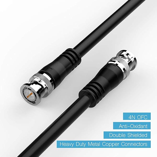 FURUI FURUI 25ft HD-SDI Cable 3G 75 Ohm Coax BNC to BNC Copper Connectors for 1080P Video Security Camera CCTV Systems - View 8 of 9