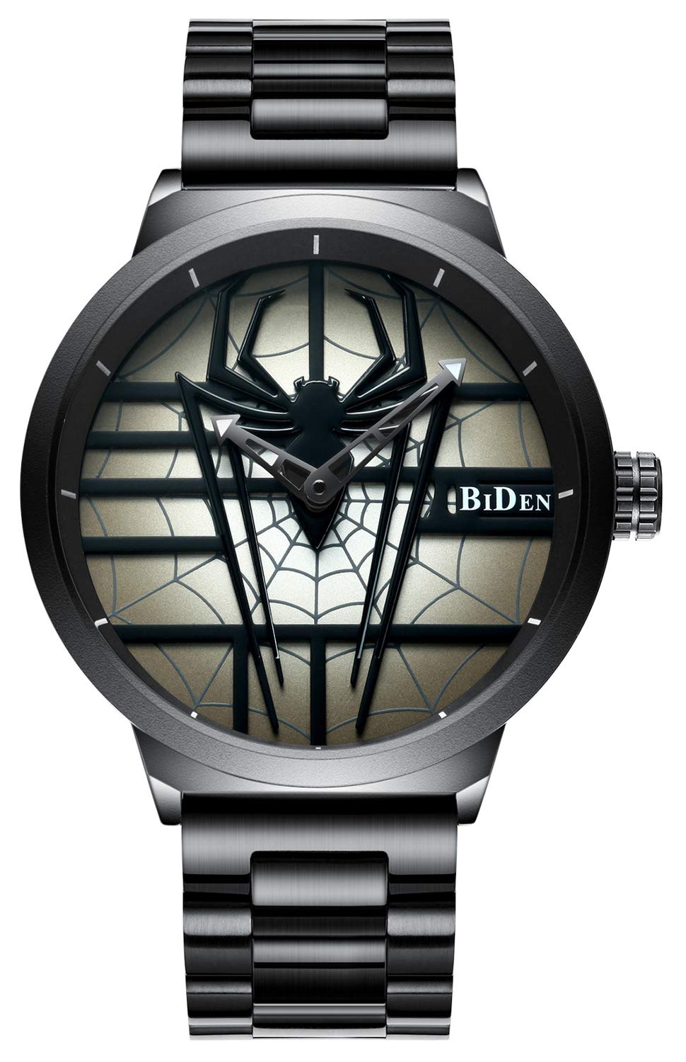 CARLIEN Men's Fashion Sports Watches Red Stainless Steel Quartz Waterproof Casual Wristwatches for a Cool Personality - View 6 of 6