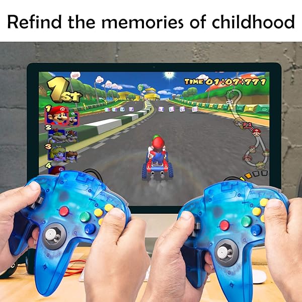 miadore Classic USB Controller for N64 Gaming miadore Retro Gamepad Joystick for Windows PC MAC Linux Raspberry Pi 3 Clear Blue - View 3 of 8